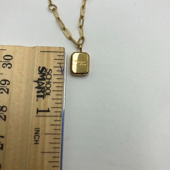 18K Gold Plated Women's Etched 'Forever Love' Necklace Romantic Jewelry - Picture 12 of 12